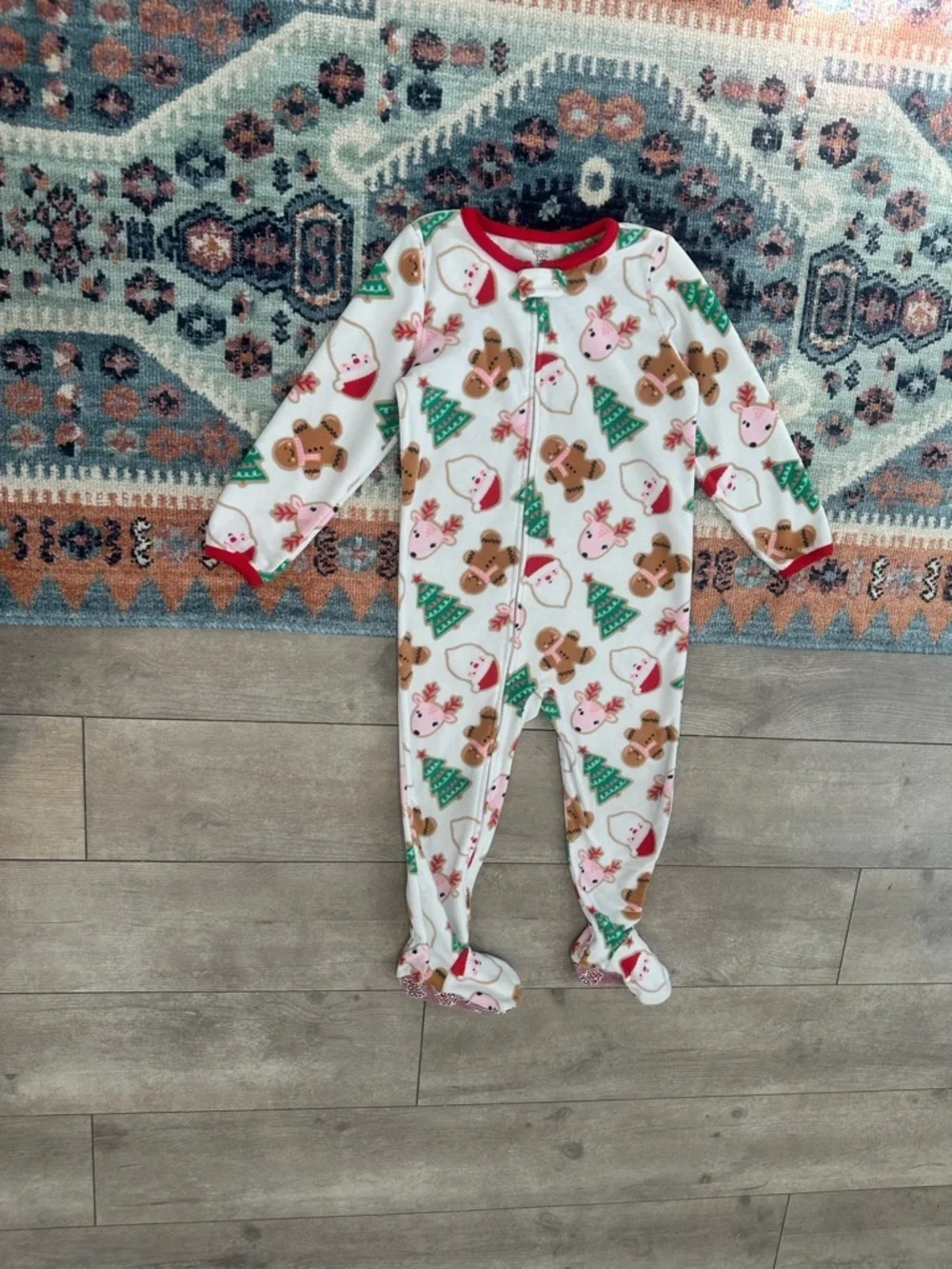 Carter's Christmas Footie Pajamas 3T Toddler Unisex Fleece Holiday
